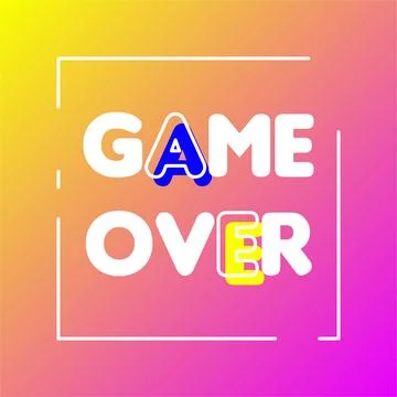 Game over text flat banner Stock Illustration