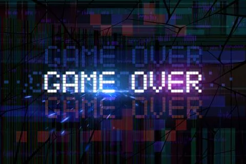 Game over text with glitch effect Stock Illustration