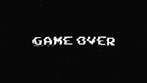 Game Over text with glitch screen effects on a black background. Stock Footage 150772009