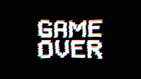 Game Over text with glitch vfx 스톡 동영상 189254911