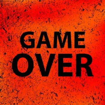 Game over text. Marble colored wall.Vector Illustration. Abstract stone orang Stock Illustration