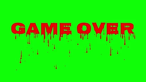GAME OVER text with a realistic blood dripping effect on green screen Stock Footage 321001868