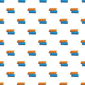 Game over text repeating digital video gaming pattern 스톡 일러스트