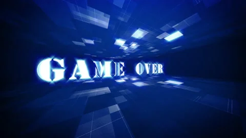 Game Over Text Science technology cinematic title background Stock Footage 209164916
