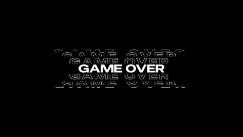 Game over typography, with glitch animation on black  background.  Stock Footage 316013885