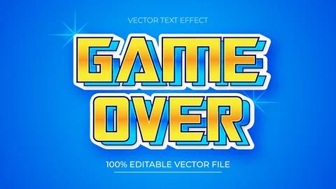 Game Over Vector Text Effect Editable Alphabet Gamer Blue Player Gaming 스톡 일러스트