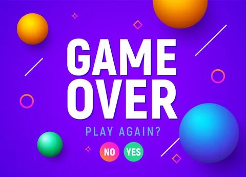 Game over vector video game screen background. Geometric game over design banner Stock Illustration