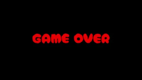 Game over wiggle text effect animation isolated on black background Stock Footage 321294408