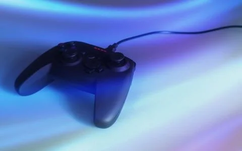 Game pad controller for design on color background Stock Photos
