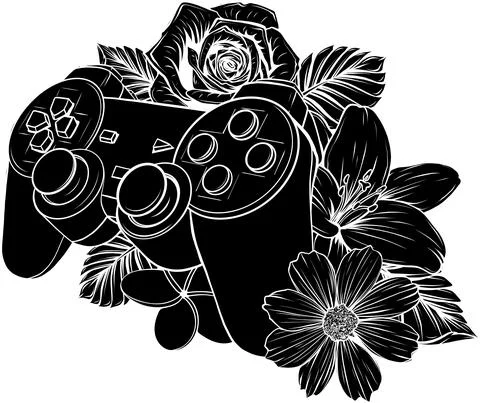 Game pad with a flower for gaming vector Stock-Illustration
