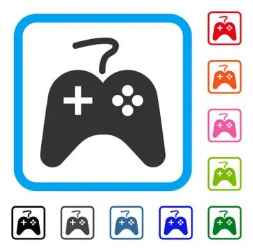 Game Pad Framed Icon 스톡 일러스트