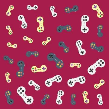 Game Pad icons Seamless Pattern design. Different colors. Stock vector イラスト素材