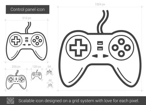 Game pad line icon Illustrazione stock