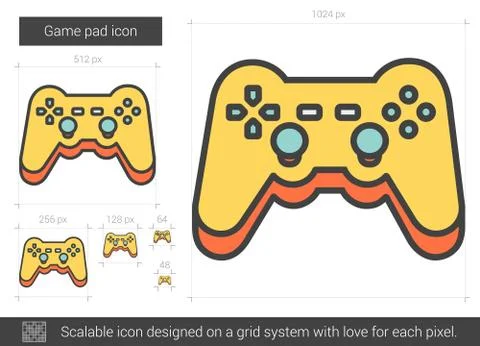 Game pad line icon Illustrazione stock