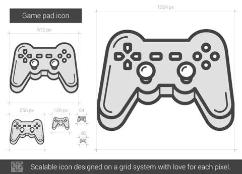 Game pad line icon Illustrazione stock