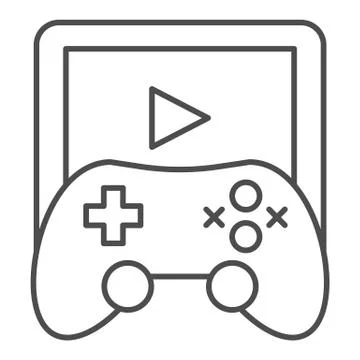 Game pad thin line icon. Game controller vector illustration isolated on white 스톡 일러스트
