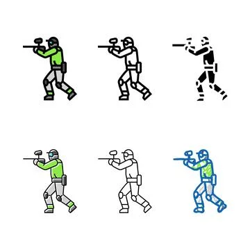 Game paintball forms color icon vector Stock Illustration