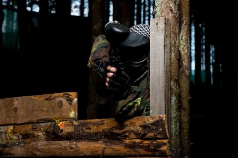 Game in a paintball Stock Photos