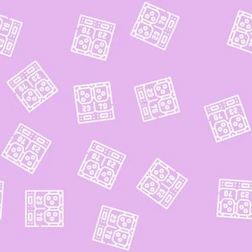 Game panel line vector seamless pattern flat 스톡 일러스트