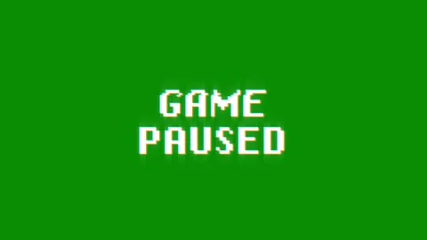 Game paused 8-bit text pixel dynamic glitch animation video game effect Видео 313075993