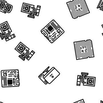 Game pc computer gaming vector seamless pattern イラスト素材