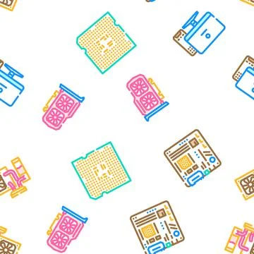 Game pc computer gaming vector seamless pattern Stock Illustration