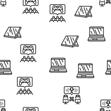 Game pc gamer computer online vector seamless pattern Ilustración de archivo