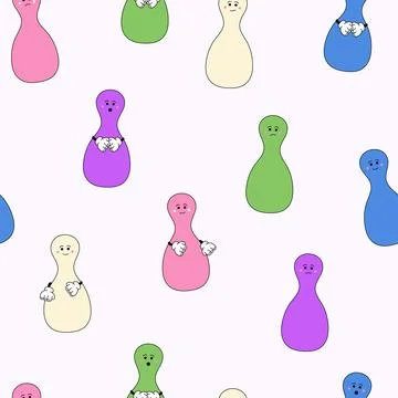 Game pieces seamless pattern. Ludo print. Player figures. Stock Illustration