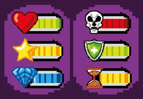 Game pixel art Illustrazione stock