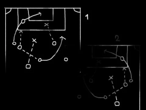 Game plan on blackboard Stock Illustration