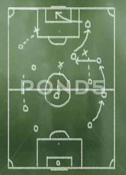 Game plan on chalkboard Stock Illustration