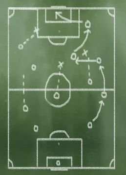 Game plan on chalkboard Stock Illustration