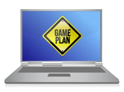 Game plan computer illustration design over white background Ilustración de archivo