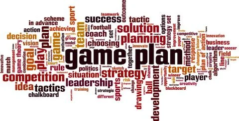 Game plan word cloud Stock Illustration