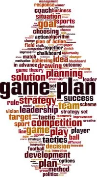 Game plan word cloud Stock Illustration