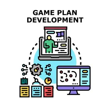 Game planning and project development strategy concept Illustrazione stock