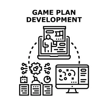 Game planning and project development strategy concept 스톡 일러스트