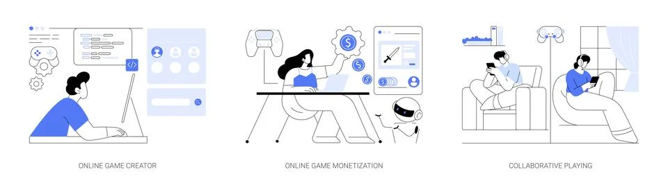 Game platform abstract concept vector illustrations. Stock Illustration