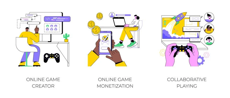 Game platform isolated cartoon vector illustrations. Illustrazione stock