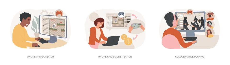 Game platform isolated cartoon vector illustrations se 스톡 일러스트