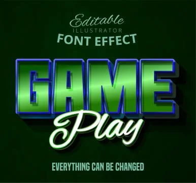 Game play text, editable font effect Stock Illustration