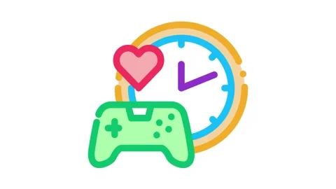 Game playing love time Icon Animation Stock Footage 145268589