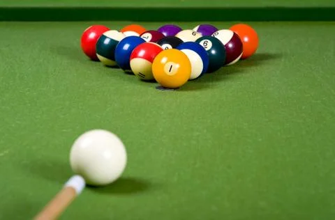 A game of pool or billiards Stock Photos