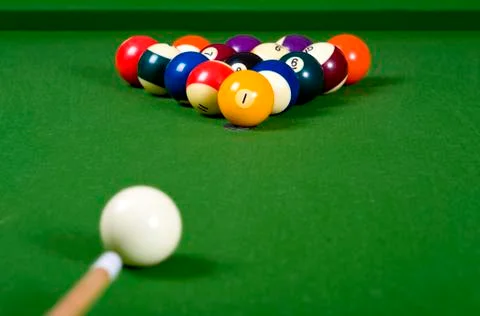 A game of pool or billiards Stock Photos