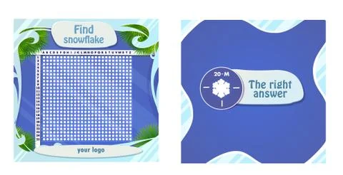 Game post find a snowflake Stock Illustration