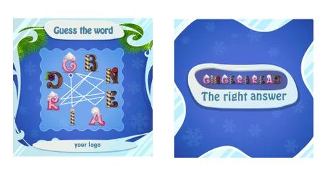 Game post guess the word Stock Illustration