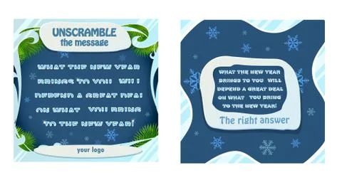Game post words, proverb Illustrazione stock