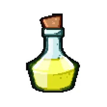 Game potion bottle pixel art vector illustration Stock Illustration