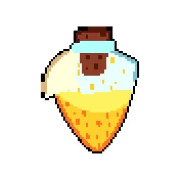 Game potion bottle pixel art vector illustration Stock Illustration