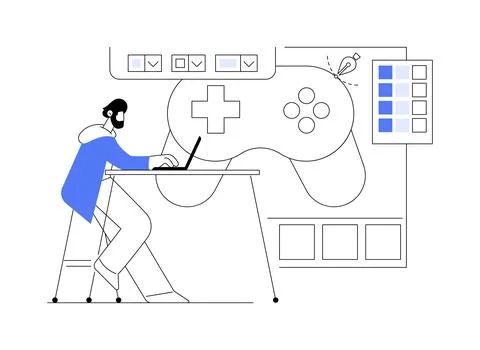Game production isolated cartoon vector illustrations. イラスト素材